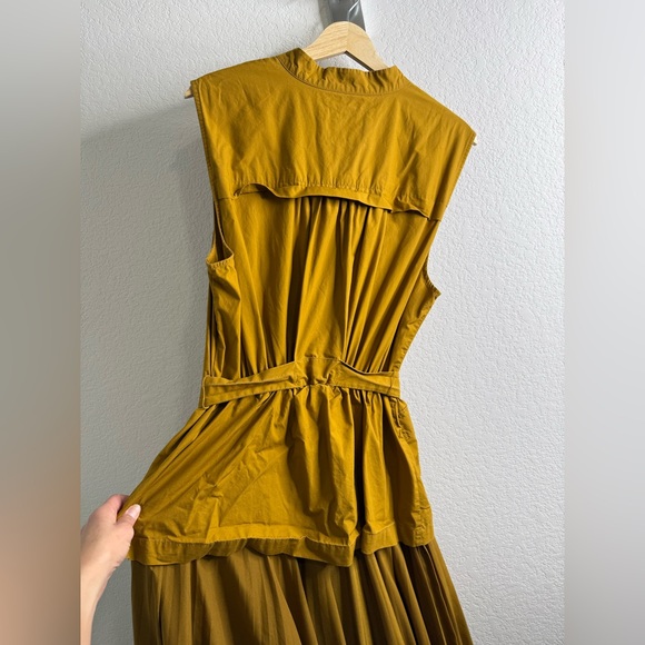 Anthropologie Sleeveless Vested Pleated
Midi Dress XL Utility Pockets Self Belt - Picture 15 of 16